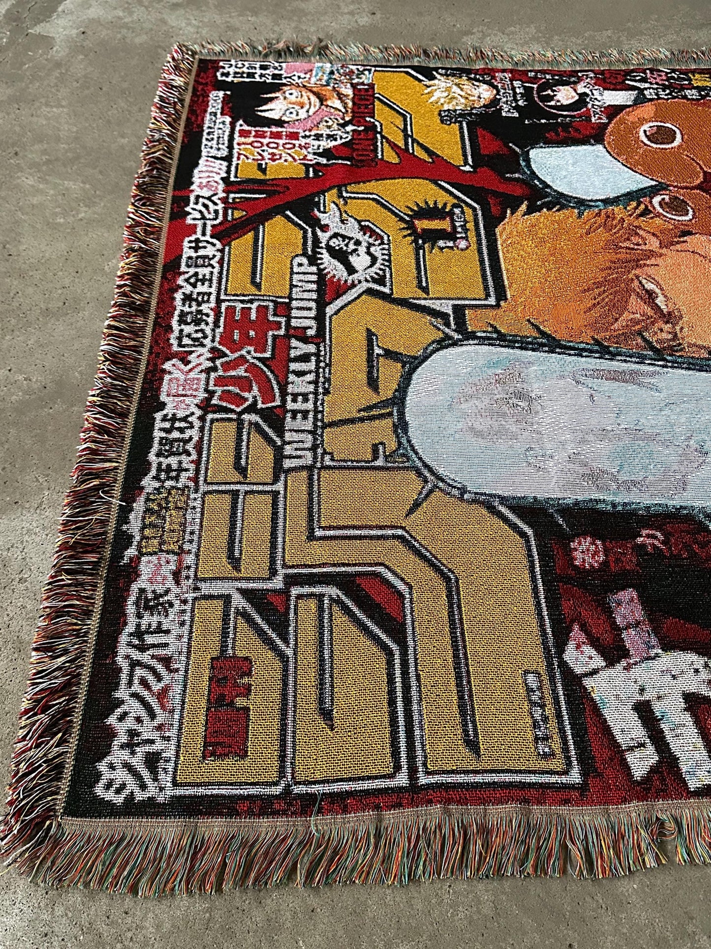 CHAINSAW WOVEN BLANKET TAPESTRY