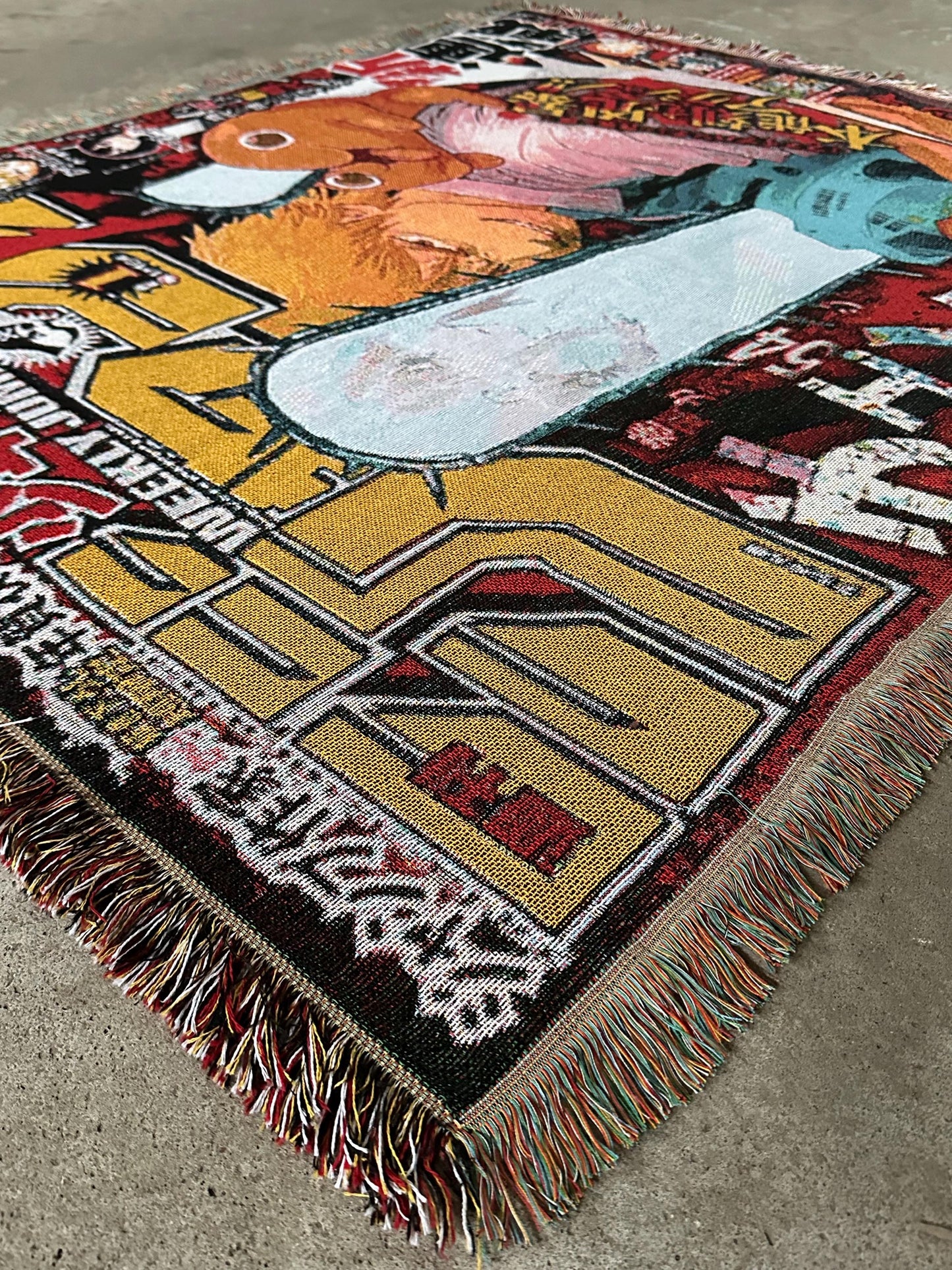 CHAINSAW WOVEN BLANKET TAPESTRY