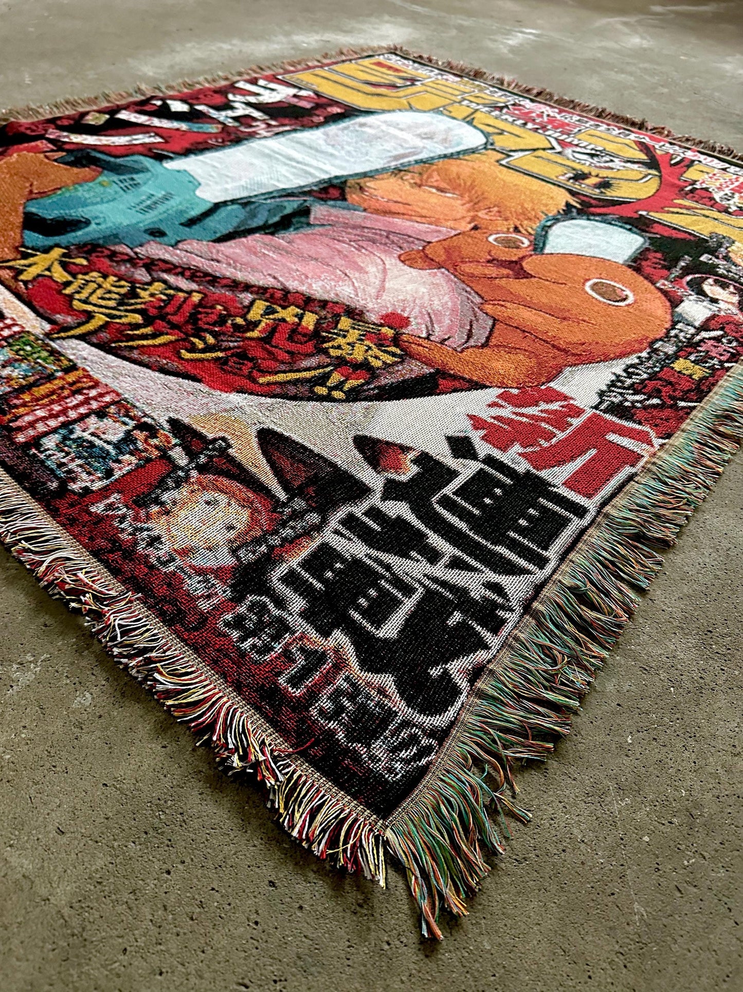 CHAINSAW WOVEN BLANKET TAPESTRY