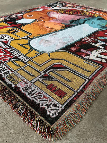 CHAINSAW WOVEN BLANKET TAPESTRY